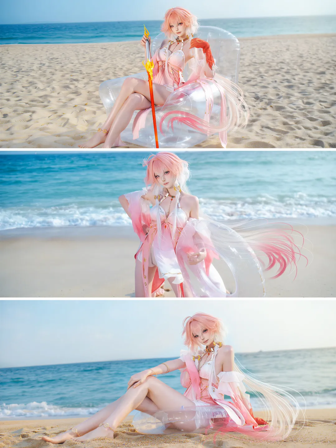 鸣潮, 海边摄影, 泳装cos, 长离cos, cosplay正片 - 第2张