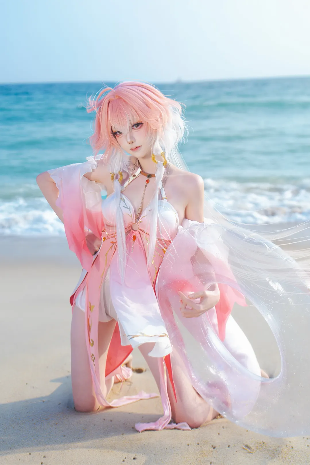 鸣潮, 海边摄影, 泳装cos, 长离cos, cosplay正片 - 第3张