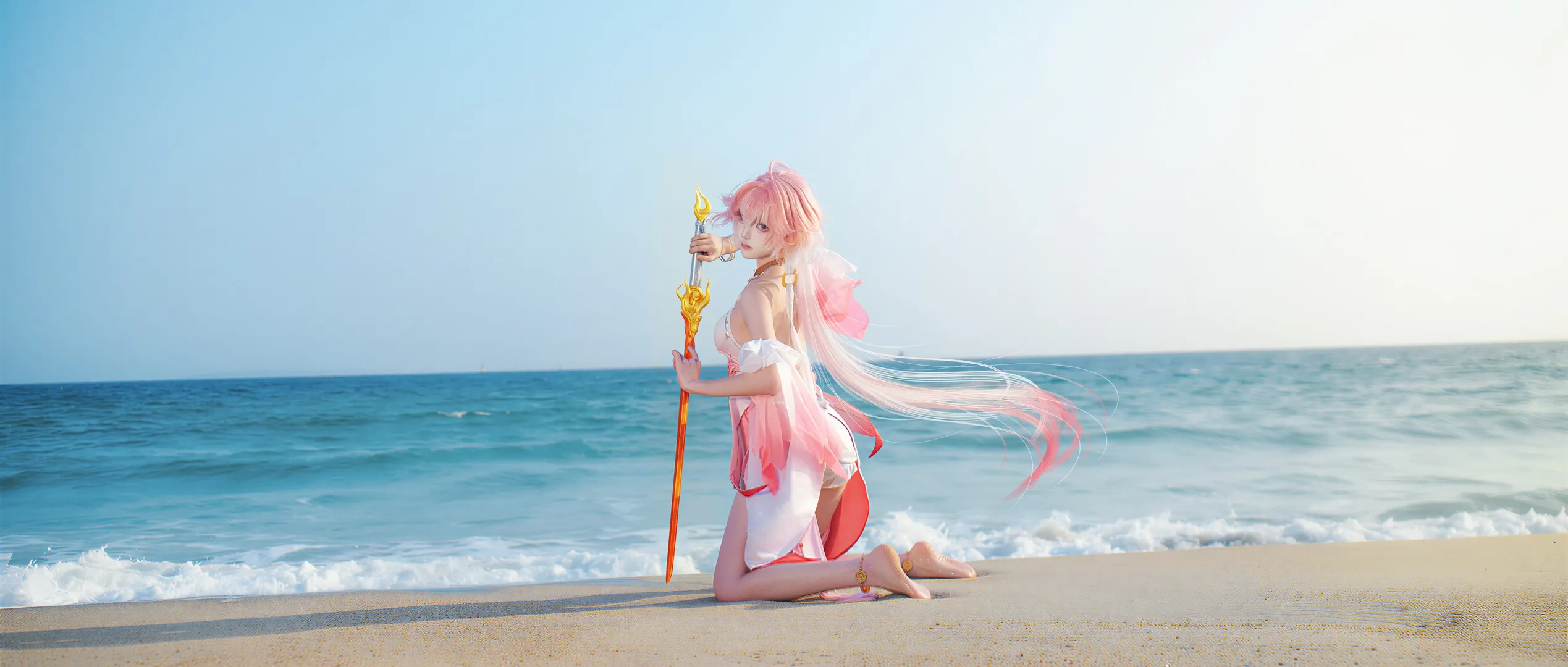鸣潮, 海边摄影, 泳装cos, 长离cos, cosplay正片 - 第6张