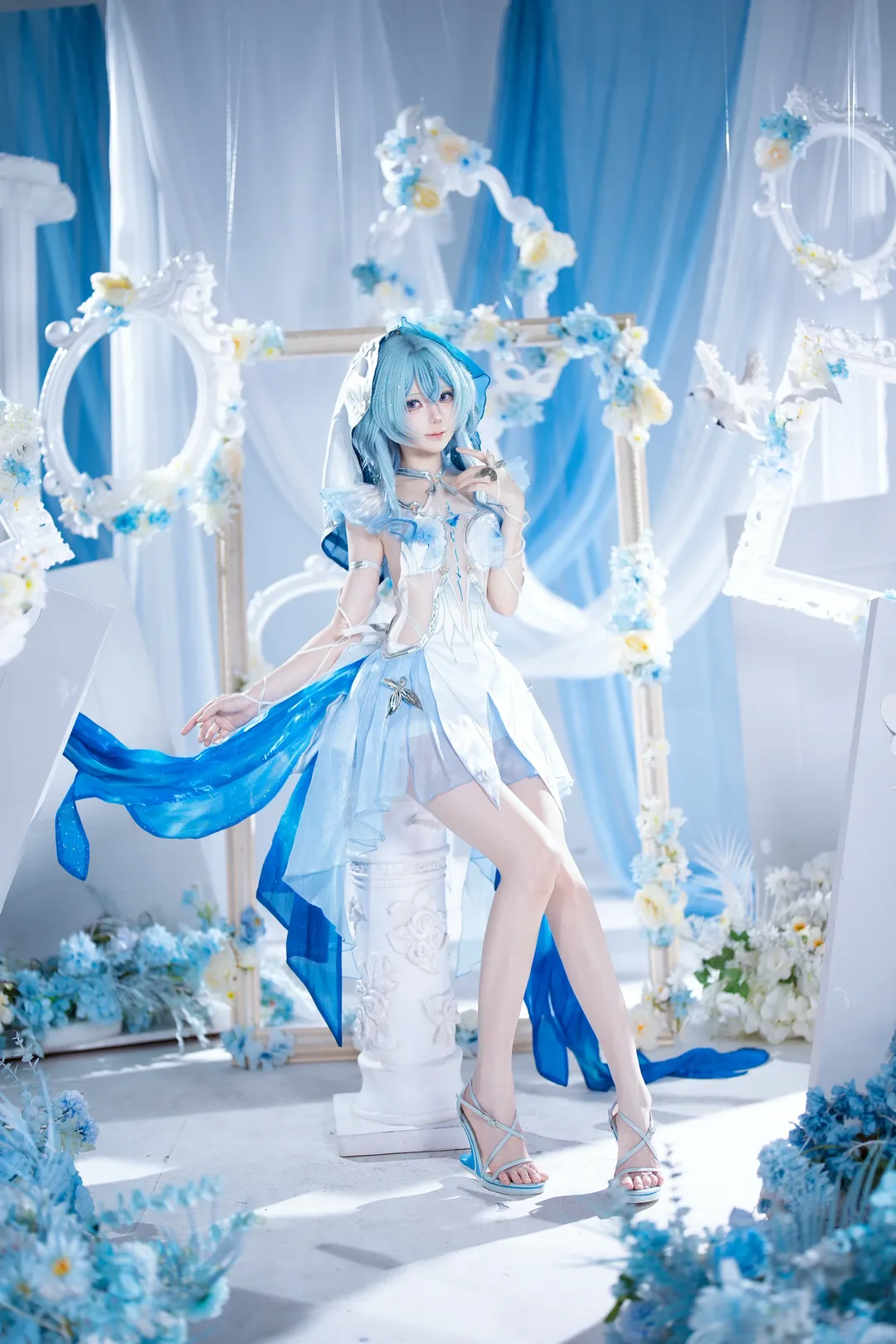 鸣潮, cosplay, 守岸人cos, 梦幻摄影, 蓝白配色 - 第1张