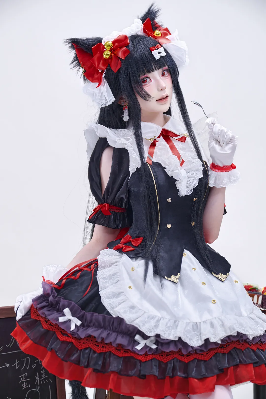 鸣潮, 二次元cosplay, 千咲cos, 白棚摄影, 猫耳女仆 - 第1张