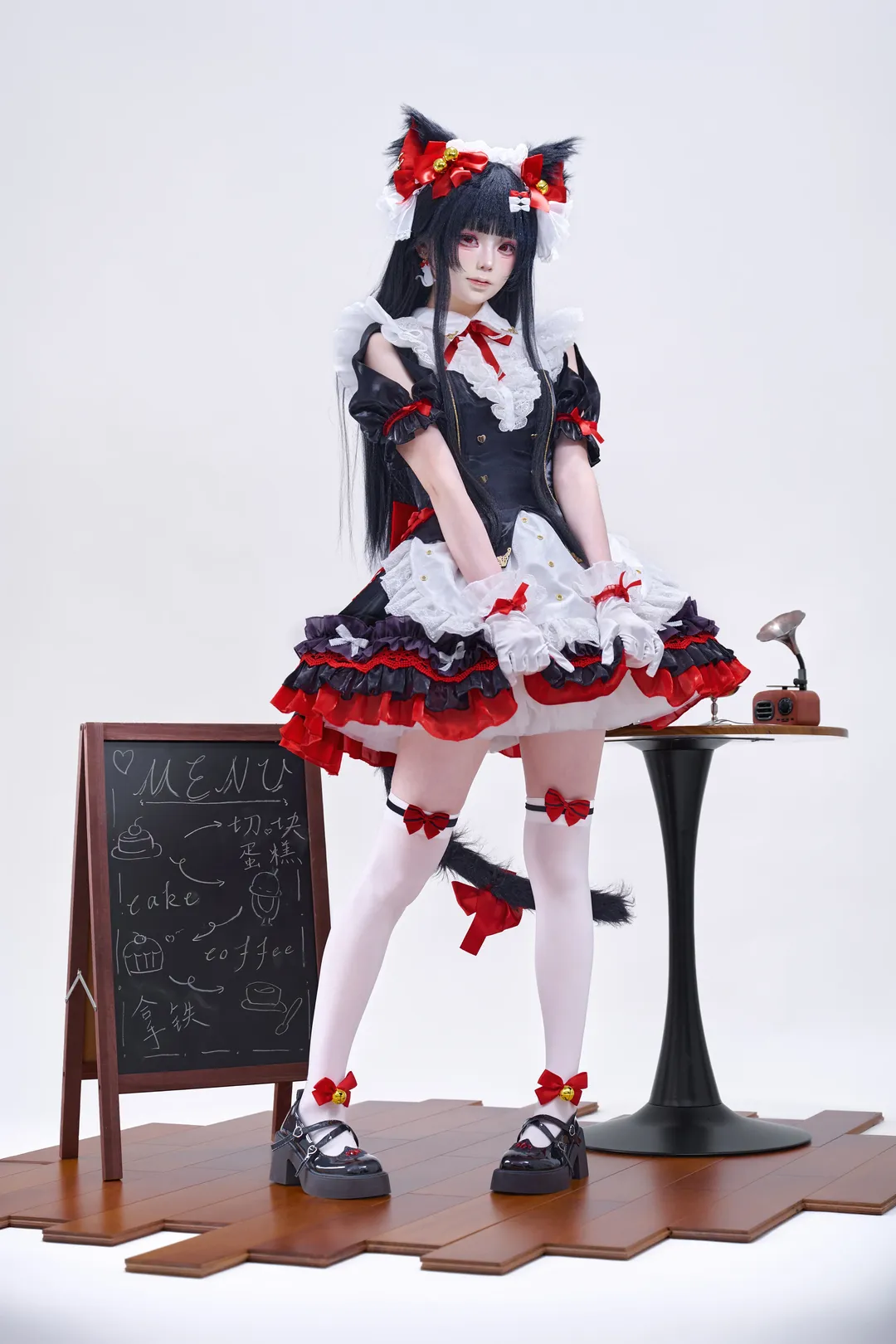 鸣潮, 二次元cosplay, 千咲cos, 白棚摄影, 猫耳女仆