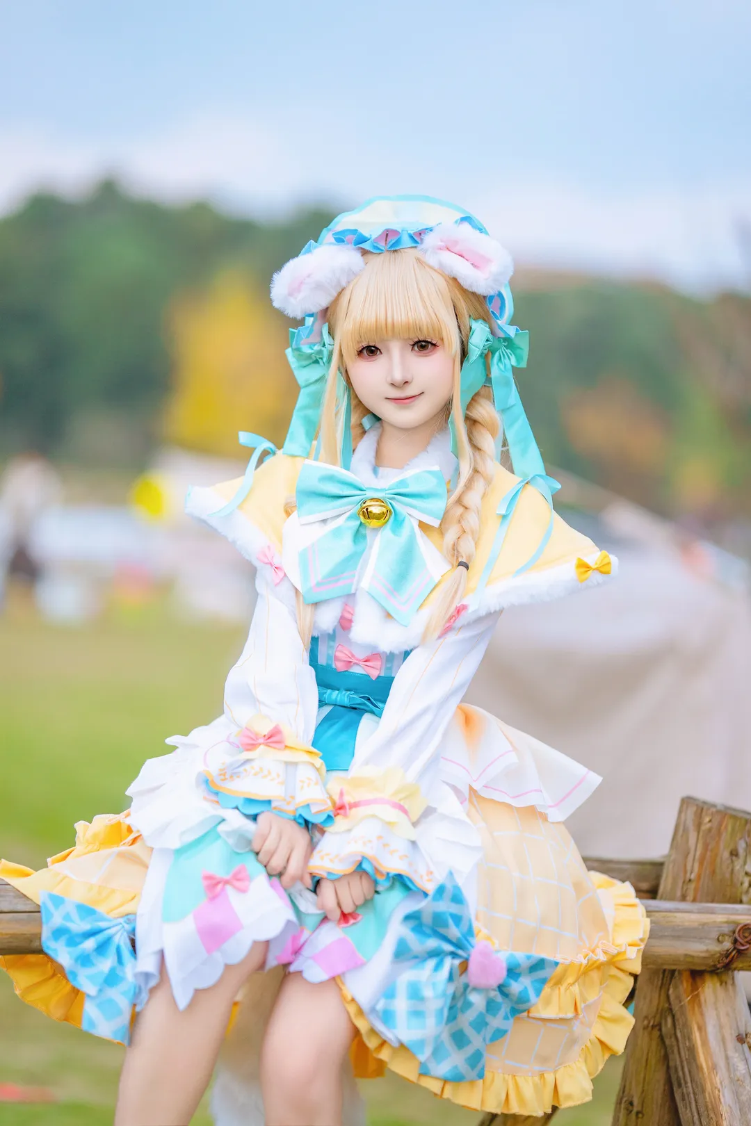 Cosplay摄影, 女仆装, 学园偶像大师, 藤田琴音cos, 草地外拍 - 第1张