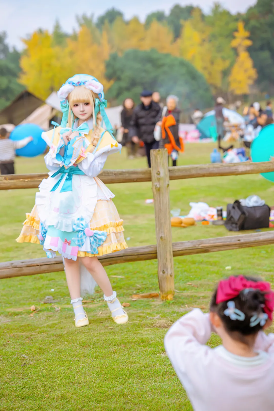 Cosplay摄影, 女仆装, 学园偶像大师, 藤田琴音cos, 草地外拍 - 第3张