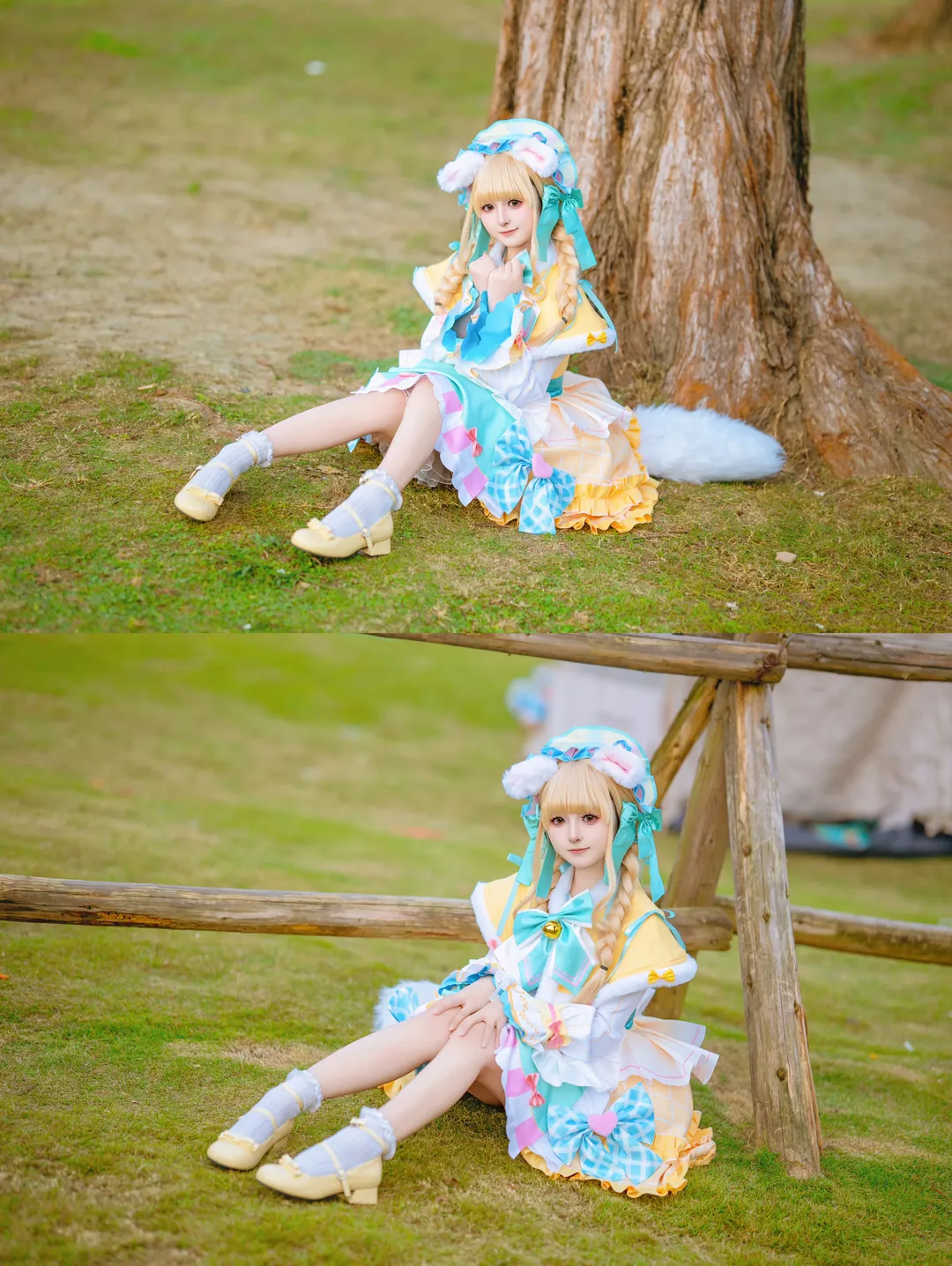 Cosplay摄影, 女仆装, 学园偶像大师, 藤田琴音cos, 草地外拍 - 第4张