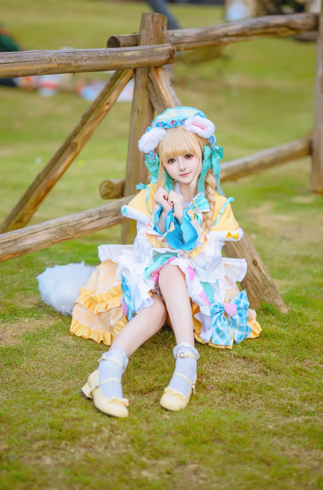 Cosplay摄影, 女仆装, 学园偶像大师, 藤田琴音cos, 草地外拍 - 第7张