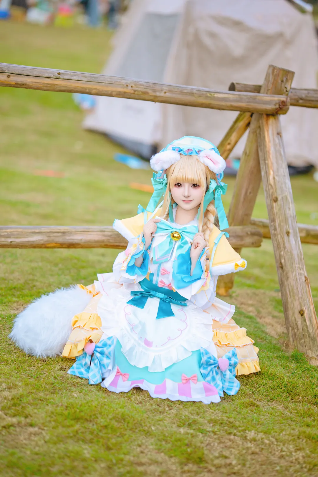 Cosplay摄影, 女仆装, 学园偶像大师, 藤田琴音cos, 草地外拍 - 第8张