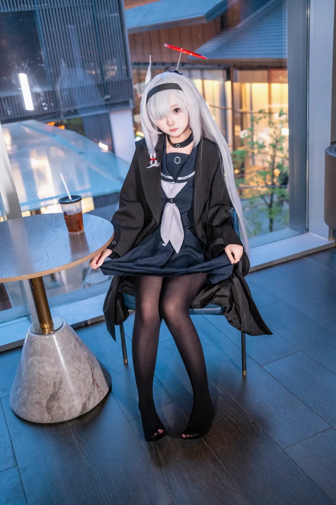 蔚蓝档案, 二次元cosplay, 普拉娜cos, 角色扮演摄影, 黑丝穿搭