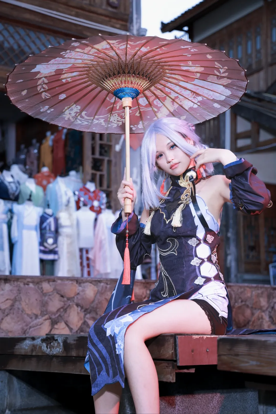 原神, 旗袍, 二次元cosplay, 申鹤cos, 外景 - 第1张
