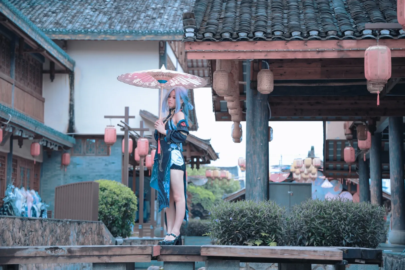 原神, 旗袍, 二次元cosplay, 申鹤cos, 外景 - 第6张