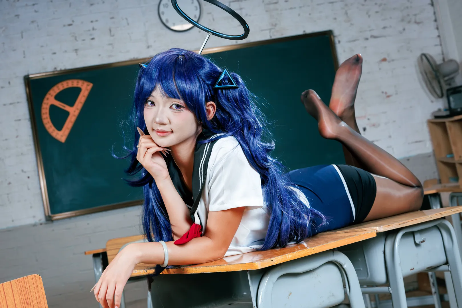 二次元少女, 蔚蓝档案, 早濑优香cos, 校园风写真, 体操服cosplay - 第2张