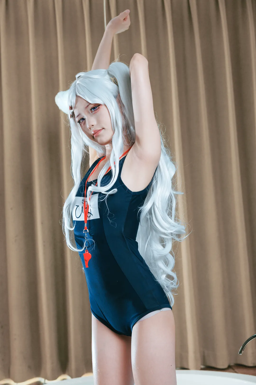 ブルーアーカイブ, 空崎ヒナ コスプレ, 二次元コスプレ, スクール水着, 風紀委員 - 1枚目