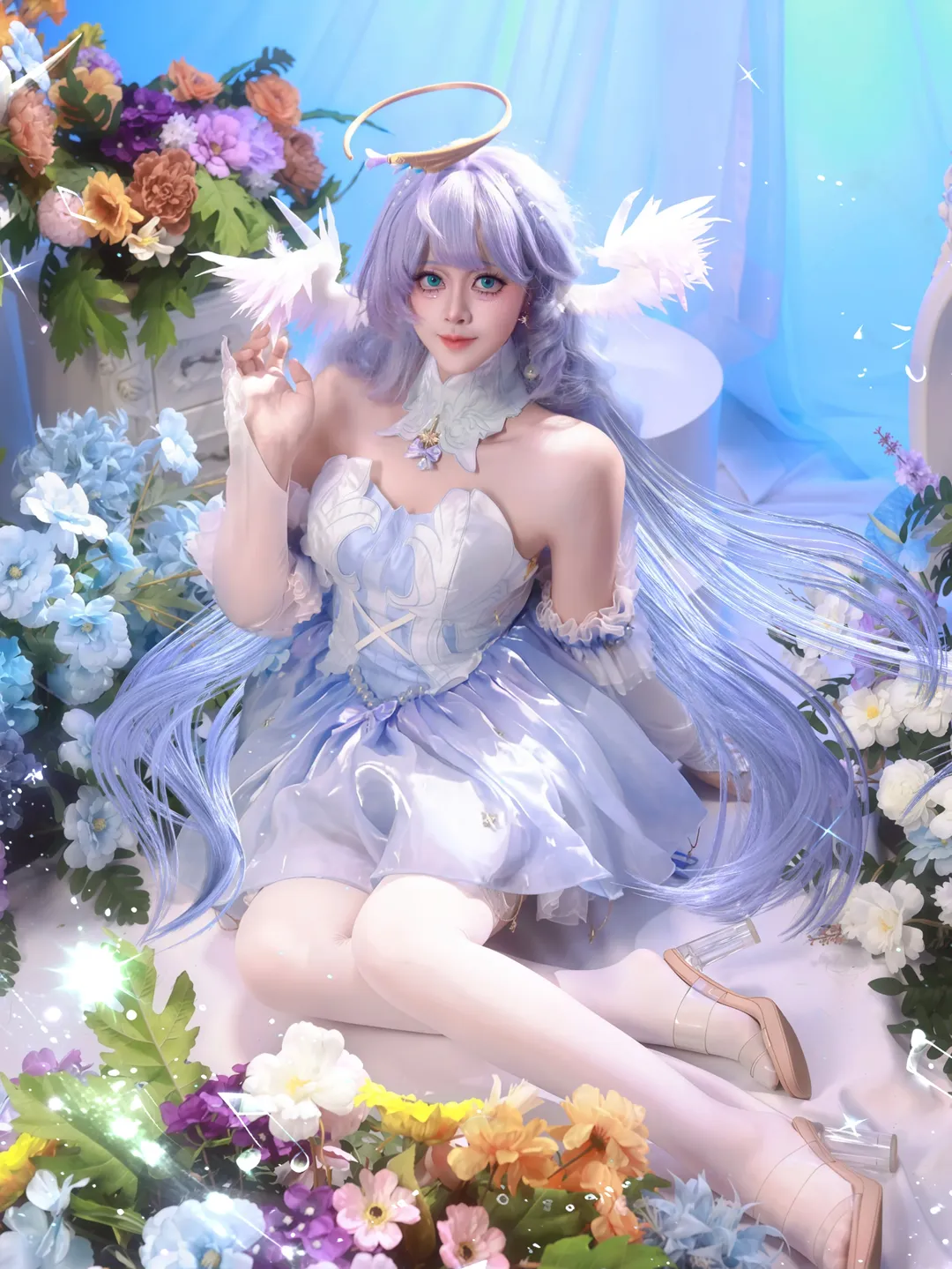 崩壞星穹鐵道, 知更鳥cos, cosplay正片, 夢幻攝影, 花海人像 - 第1張