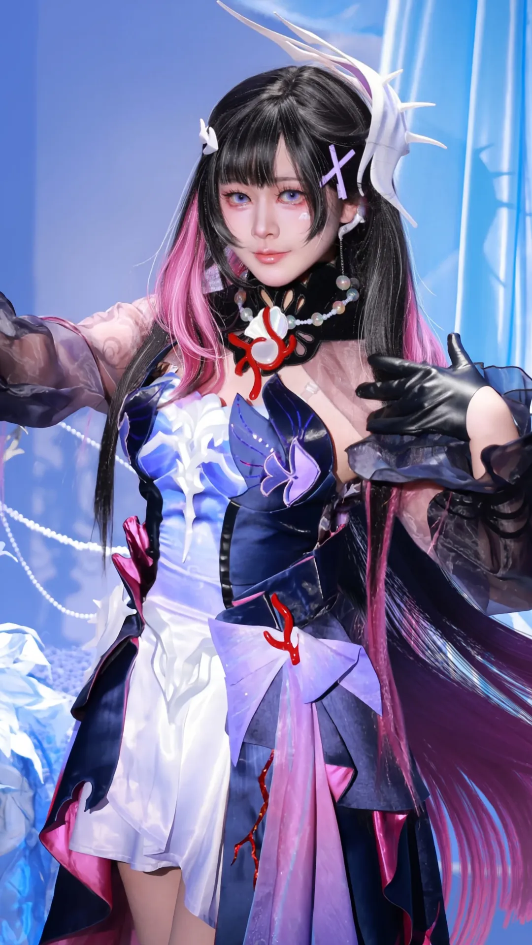 崩坏星穹铁道, 海瑟音cos, cosplay摄影, 二次元穿搭, 冰蓝系场景 - 第1张
