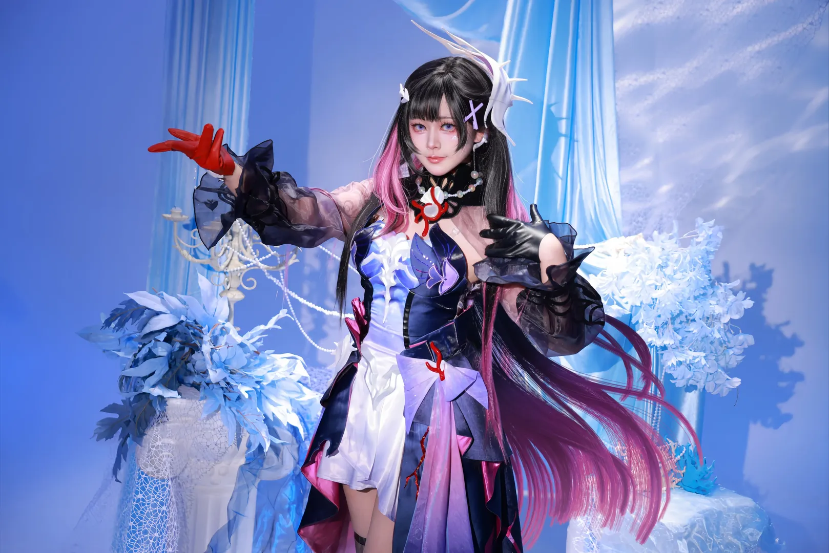 崩坏星穹铁道, 海瑟音cos, cosplay摄影, 二次元穿搭, 冰蓝系场景 - 第2张