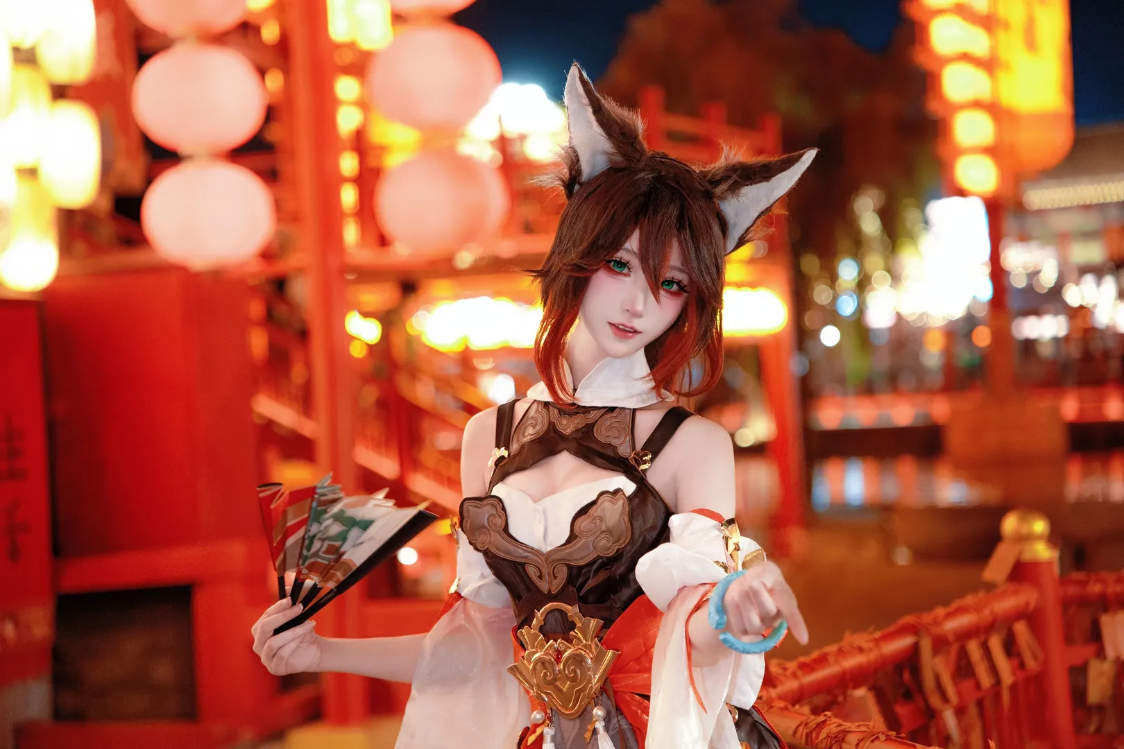 崩壊：スターレイル, 停雲 コスプレ, 夜景ポートレート, 中国風写真, 狐耳獣娘 - 3枚目
