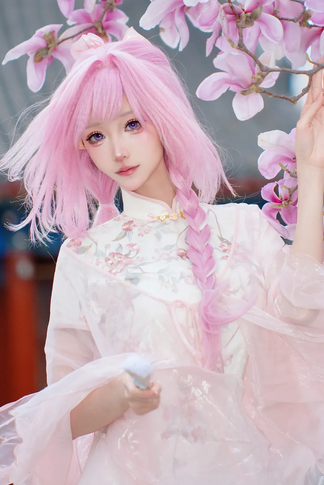 爱莉希雅cos, 精灵耳, 国风私设, 玉兰花写真, 古建外景 - 第3张