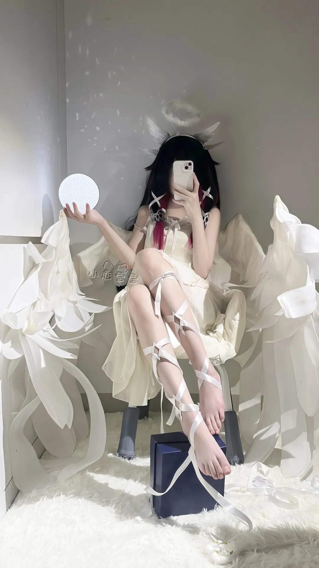 原神, 哥伦比娅cos, 天使系cosplay, 白色绑带穿搭, Cosplay日常分享 - 第1张