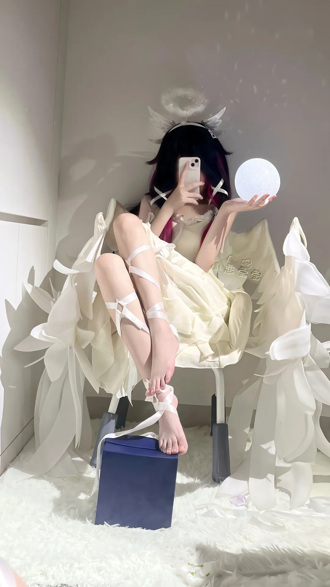 原神, 哥伦比娅cos, 天使系cosplay, 白色绑带穿搭, Cosplay日常分享 - 第3张