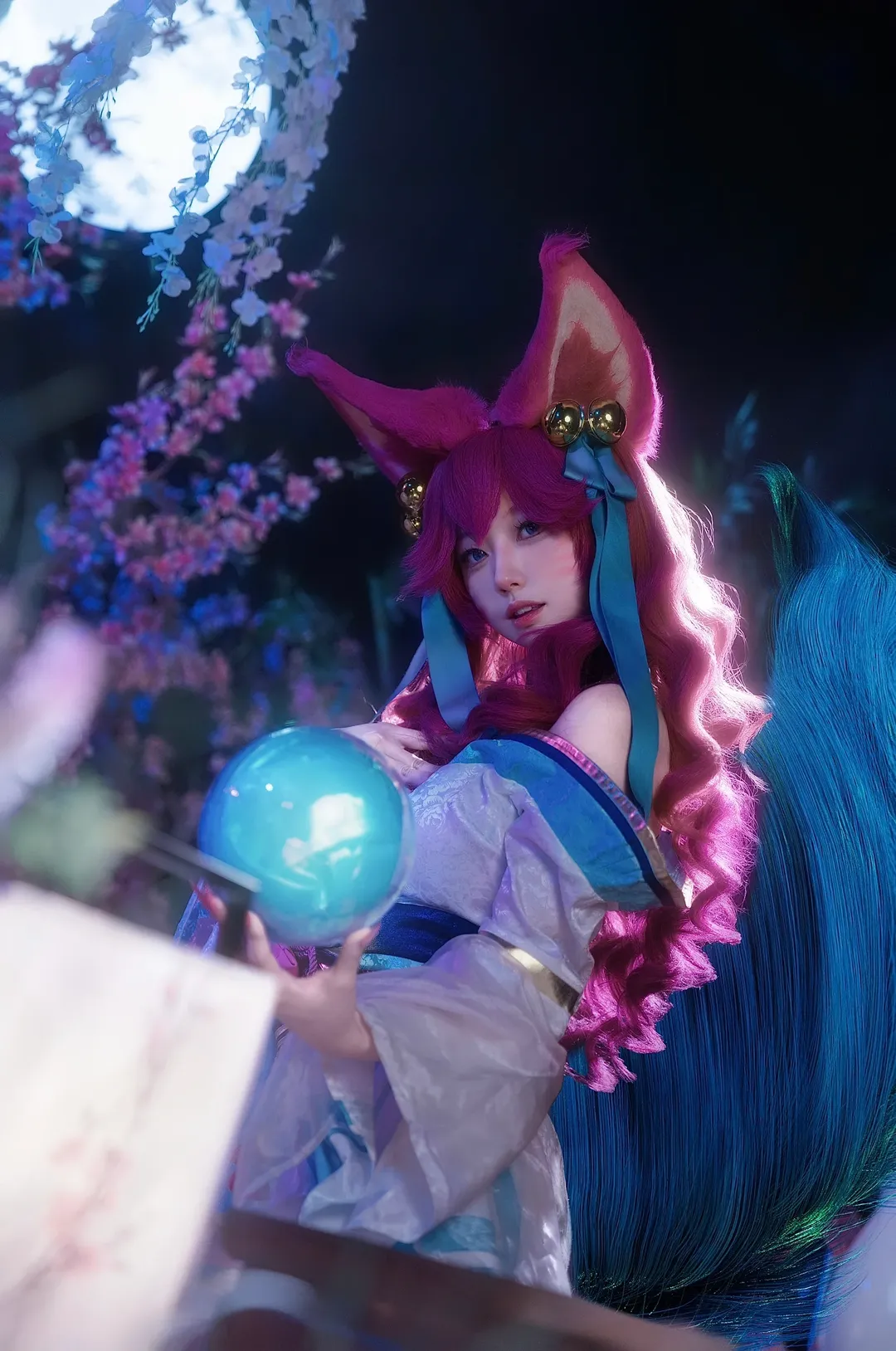 和风cosplay, 阿狸cos, 月夜写真, 狐系妆造, 深抛布光 - 第4张