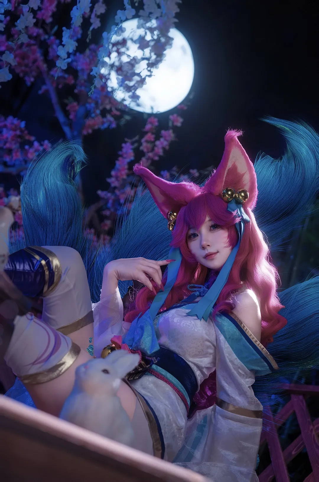 和风cosplay, 阿狸cos, 月夜写真, 狐系妆造, 深抛布光 - 第5张