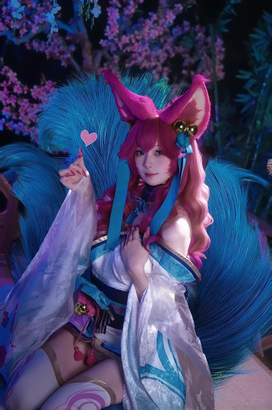 和风cosplay, 阿狸cos, 月夜写真, 狐系妆造, 深抛布光 - 第6张