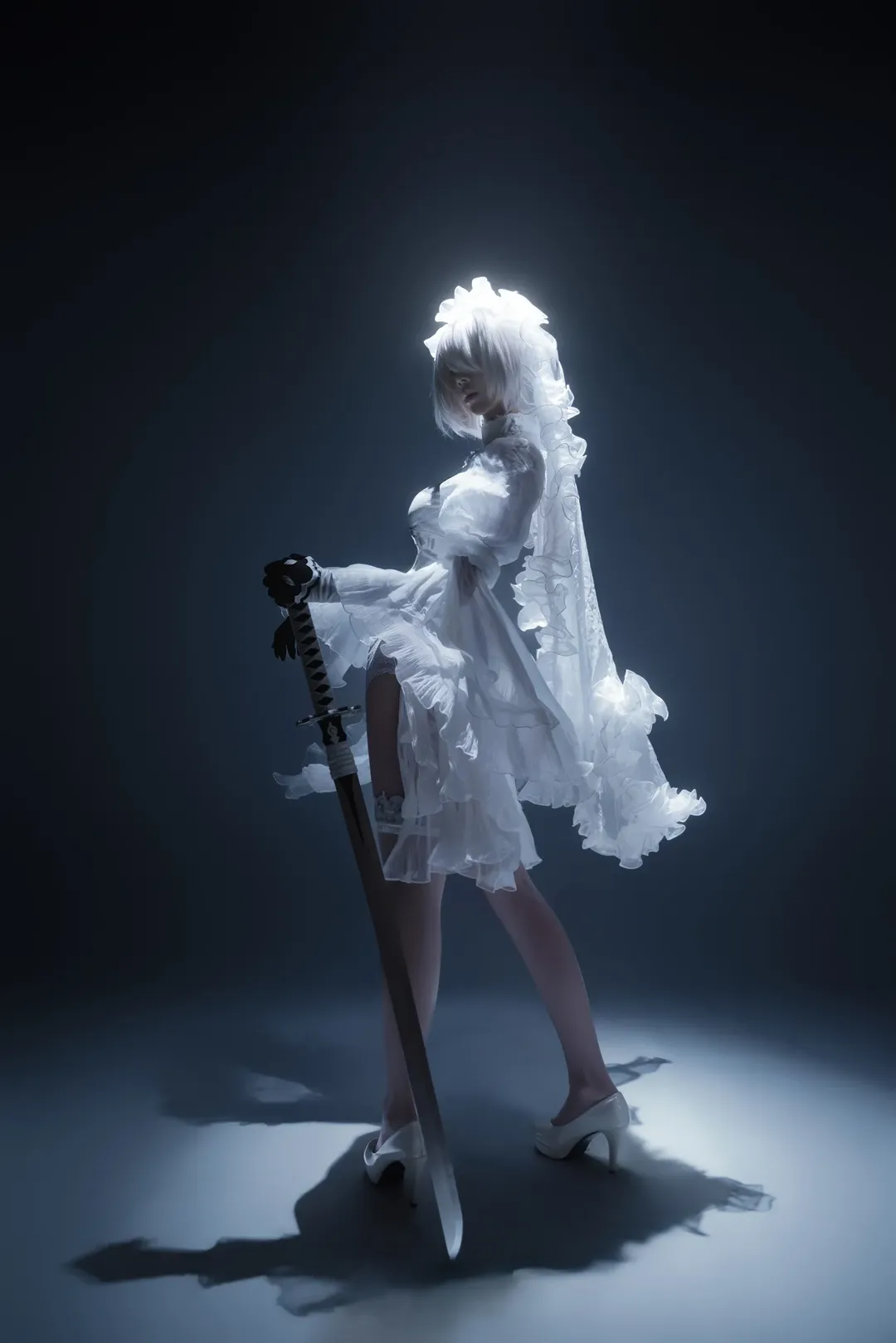 尼尔机械纪元, 花嫁cos, cosplay摄影, 氛围感大片, 2bcos - 第4张