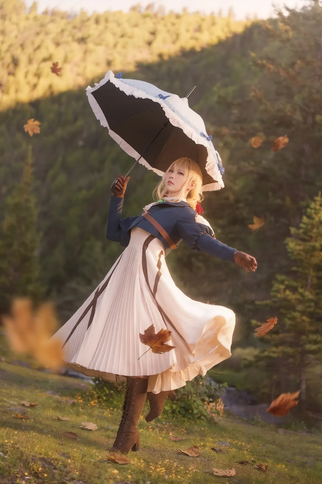 氛围感摄影, 薇尔莉特cos, cosplay外景, 川西旅拍, 紫罗兰的永恒花园