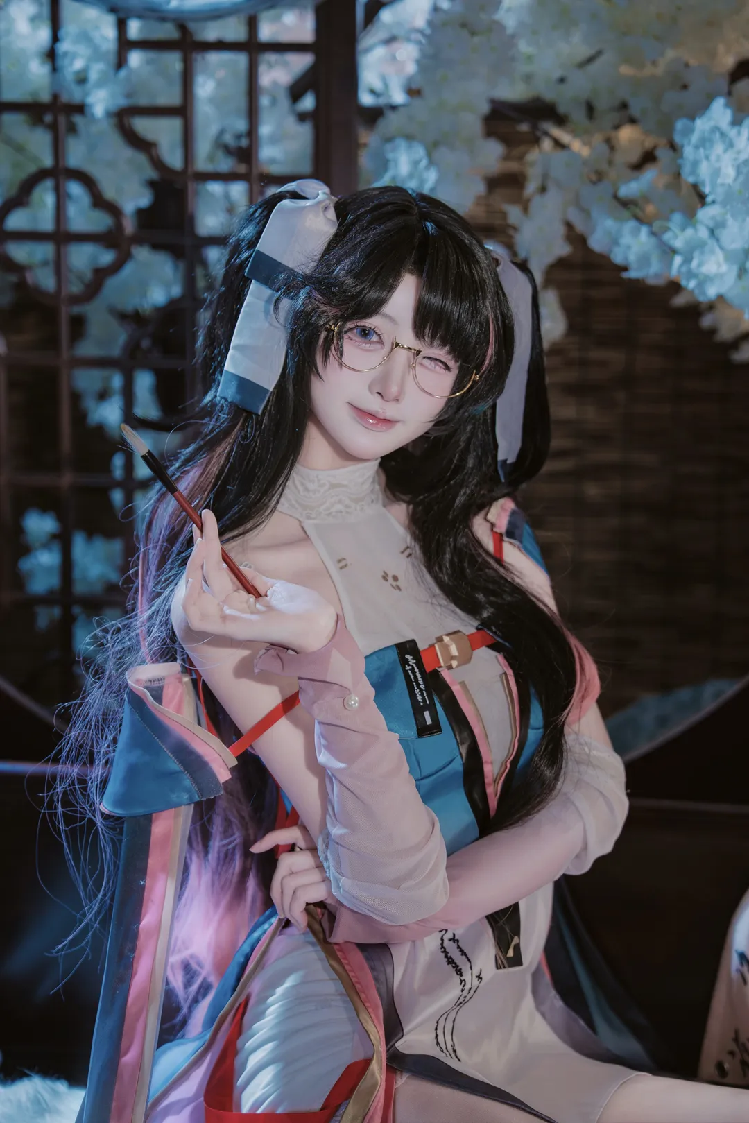 鸣潮, 二次元cosplay, 折枝cos, 国风少女, 眼镜娘