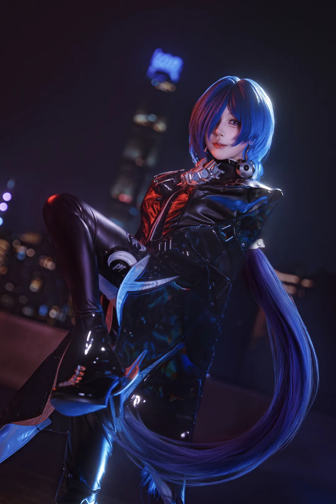 絕區零, 夜景人像, 普羅米婭cos, 賽博朋克風, 氛圍感cos