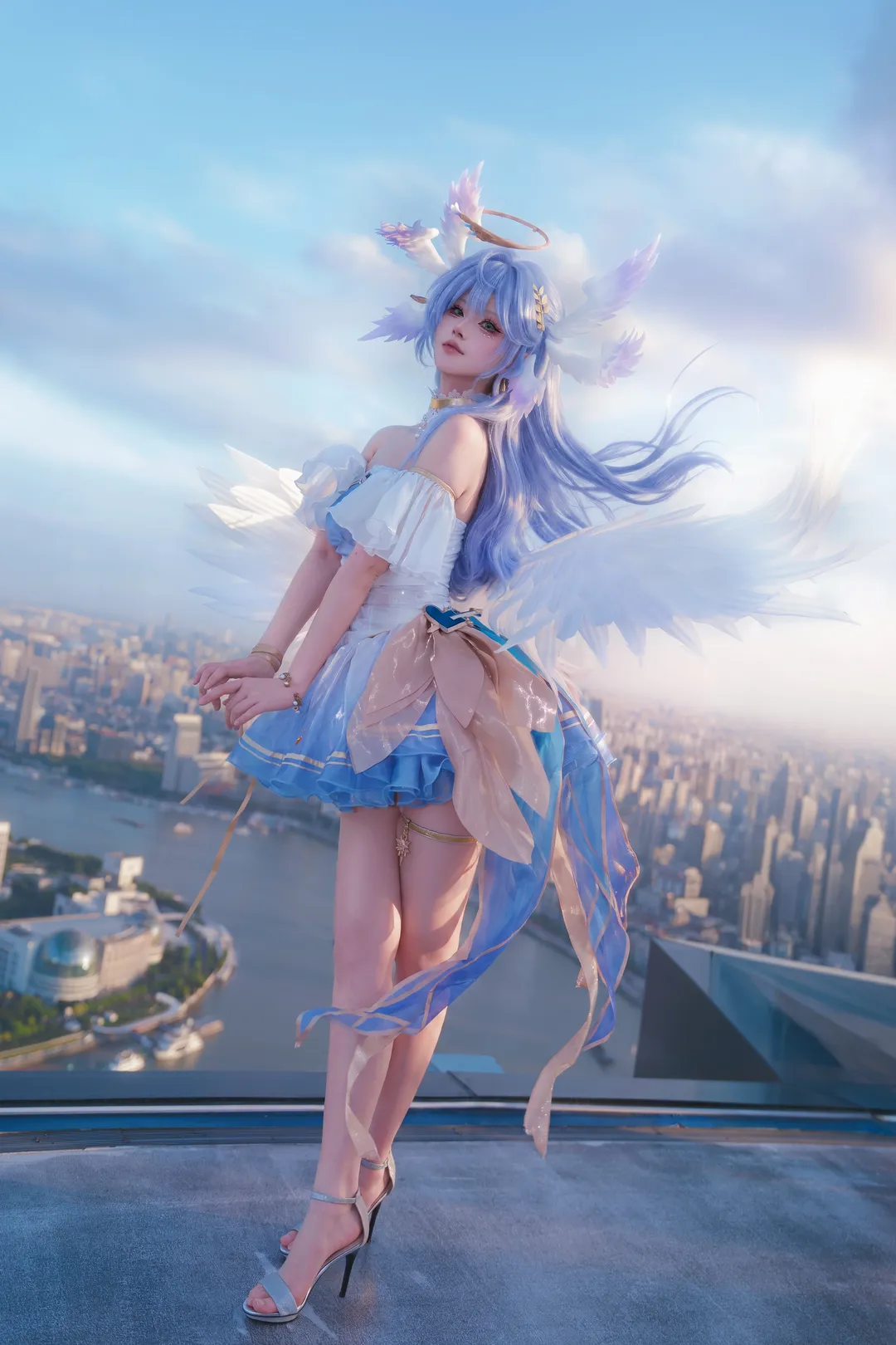 Anime-style photography, Honkai: Star Rail, Robin cosplay, Casual cosplay, Aerial portrait
