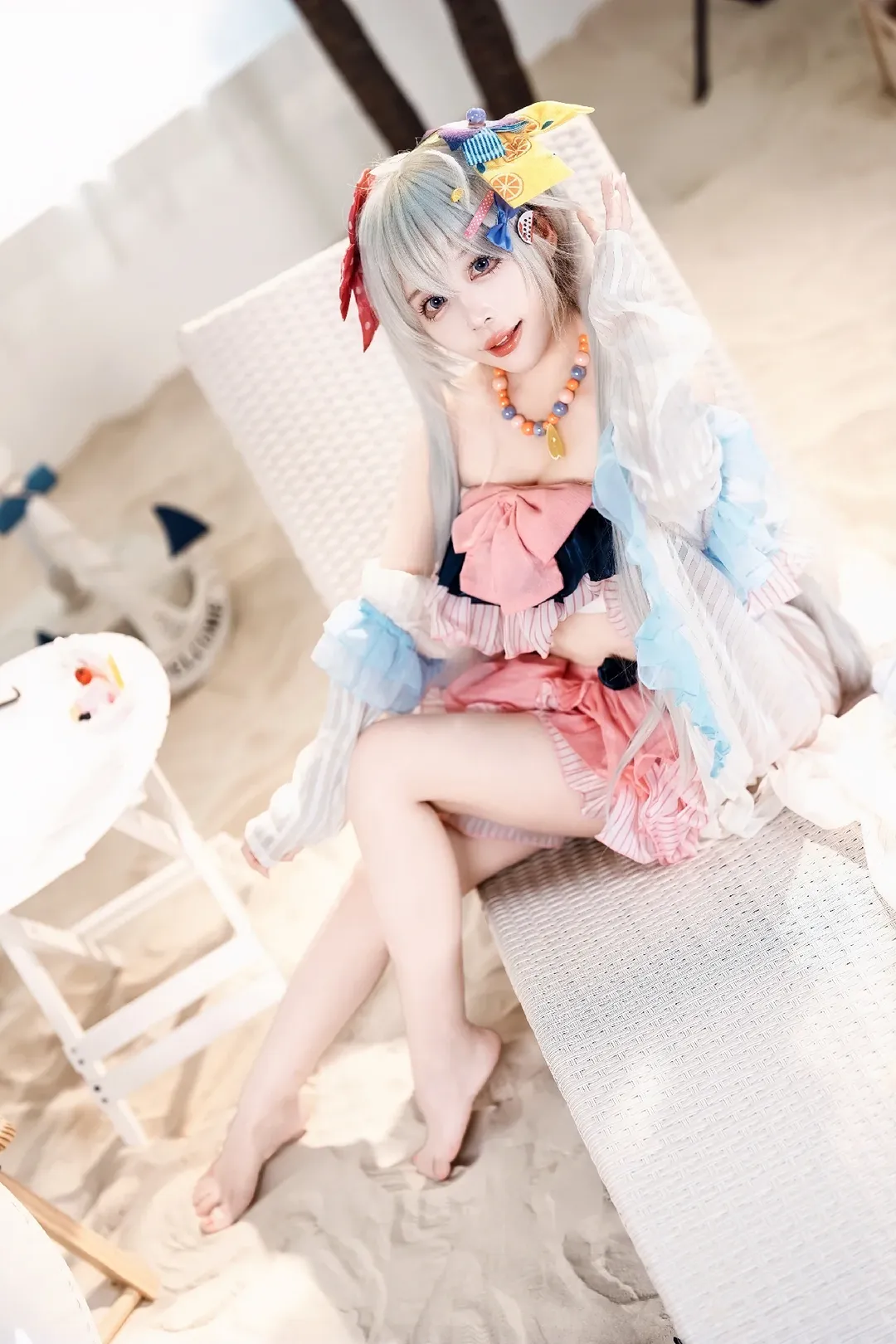 蔚蓝档案, 白洲梓cos, cosplay摄影, 水梓, 夏日沙滩