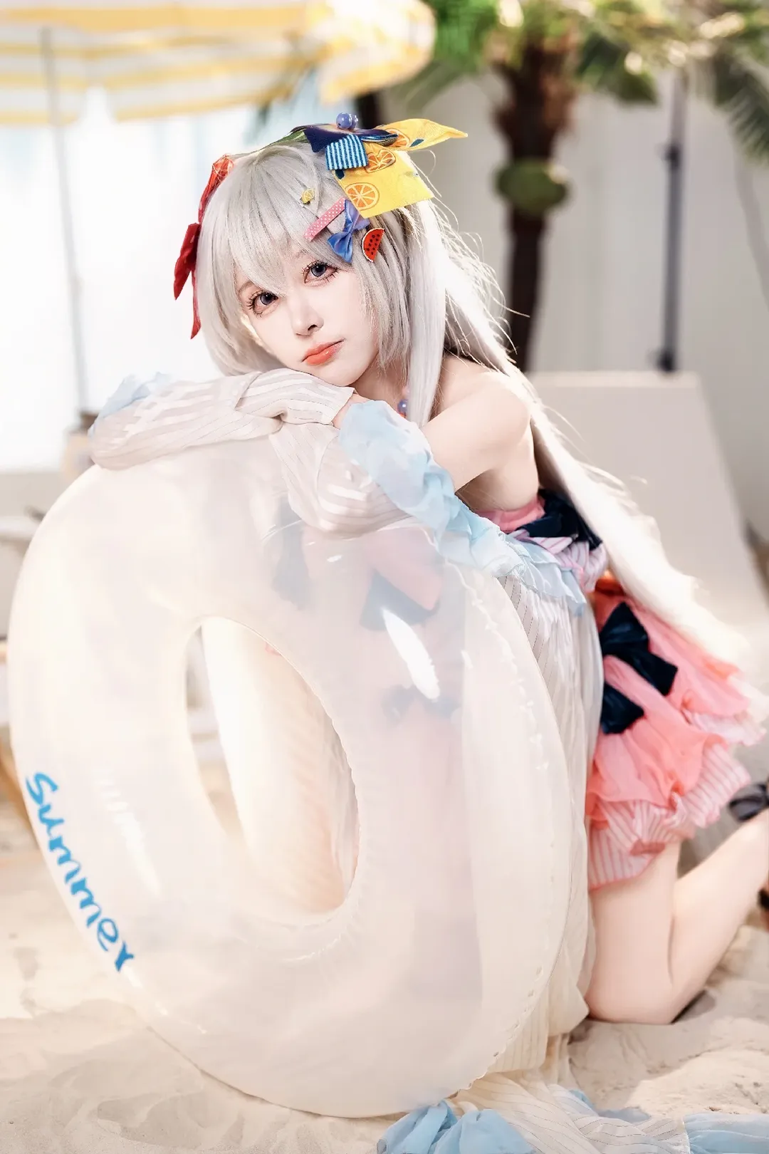 ブルーアーカイブ, 白洲アズサ コスプレ, コスプレ撮影, 水着アズサ, 夏のビーチ - 4枚目