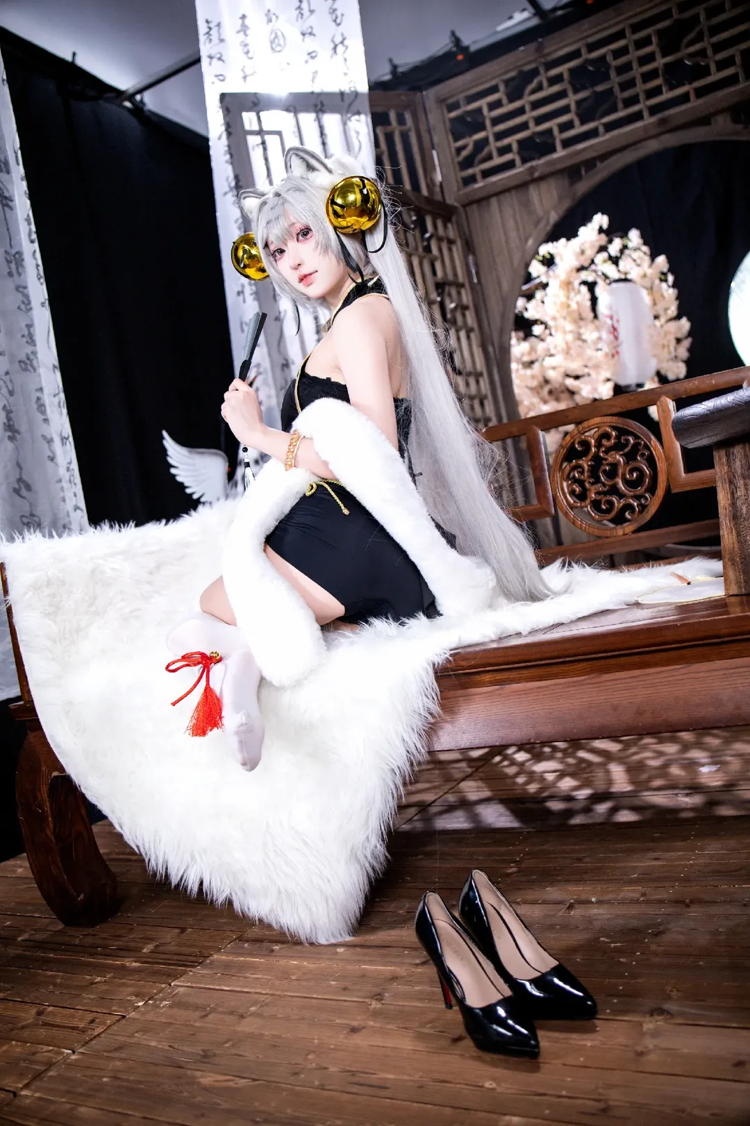 国风cos, 虎啸风生, 白虎娘rikocos, 兽娘Cosplay, 月夜写真 - 第3张