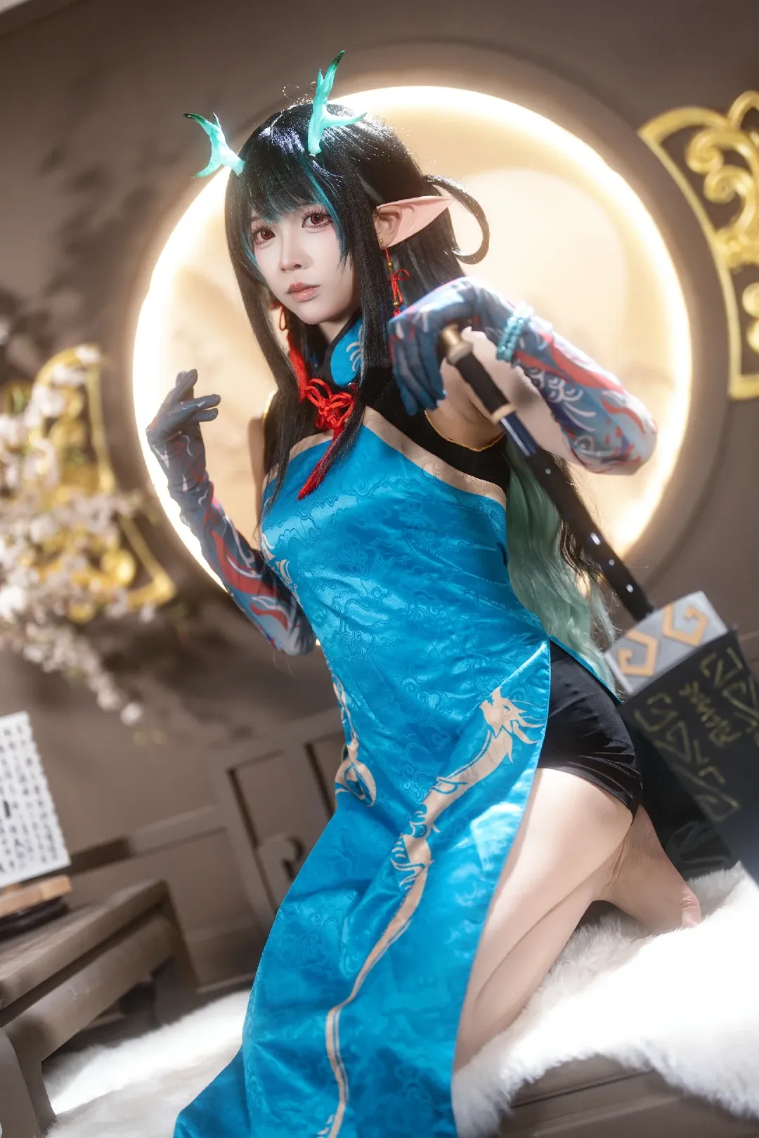 二次元摄影, 明日方舟, 国风cosplay, 夕cos, 龙角造型 - 第1张