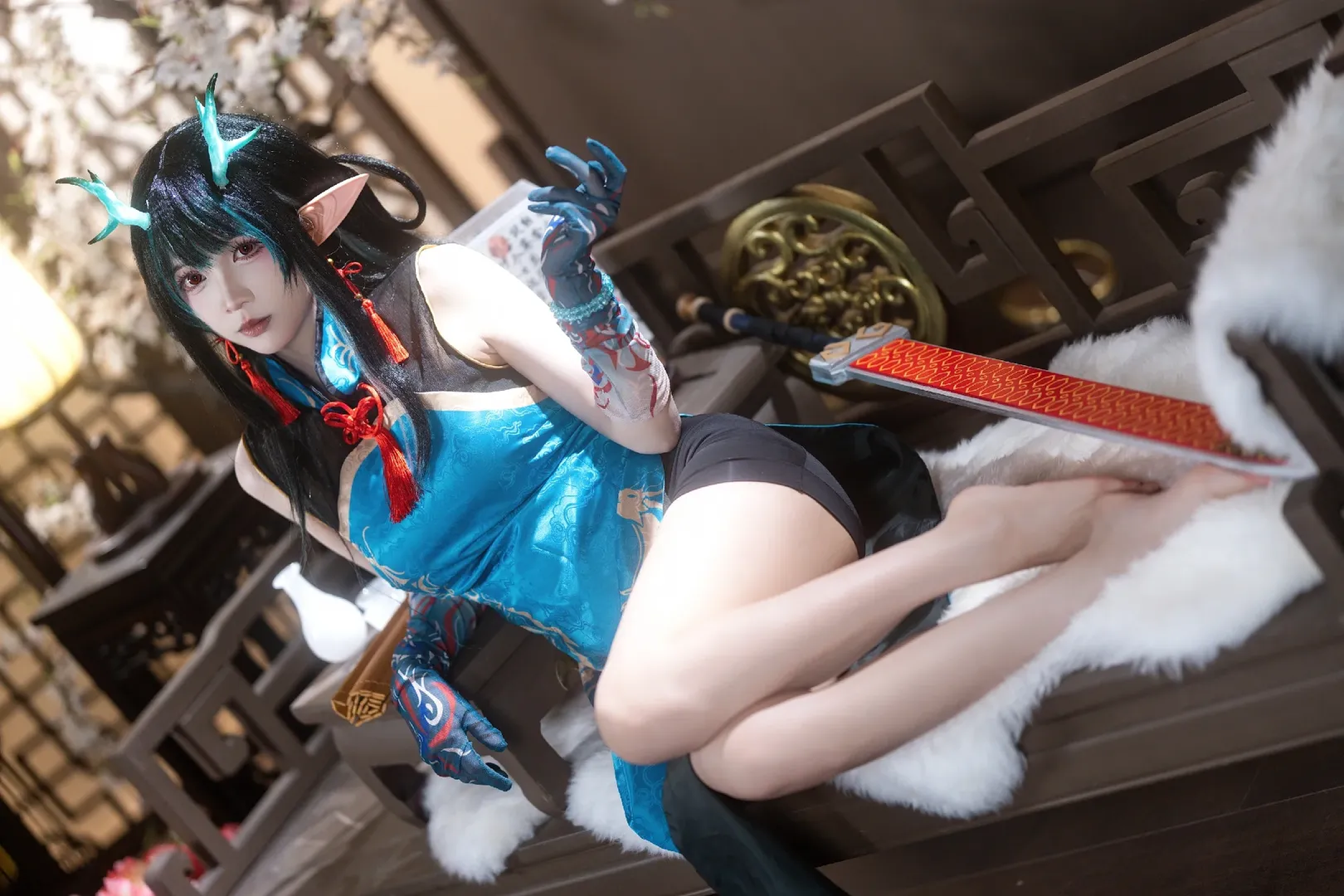 二次元摄影, 明日方舟, 国风cosplay, 夕cos, 龙角造型 - 第3张