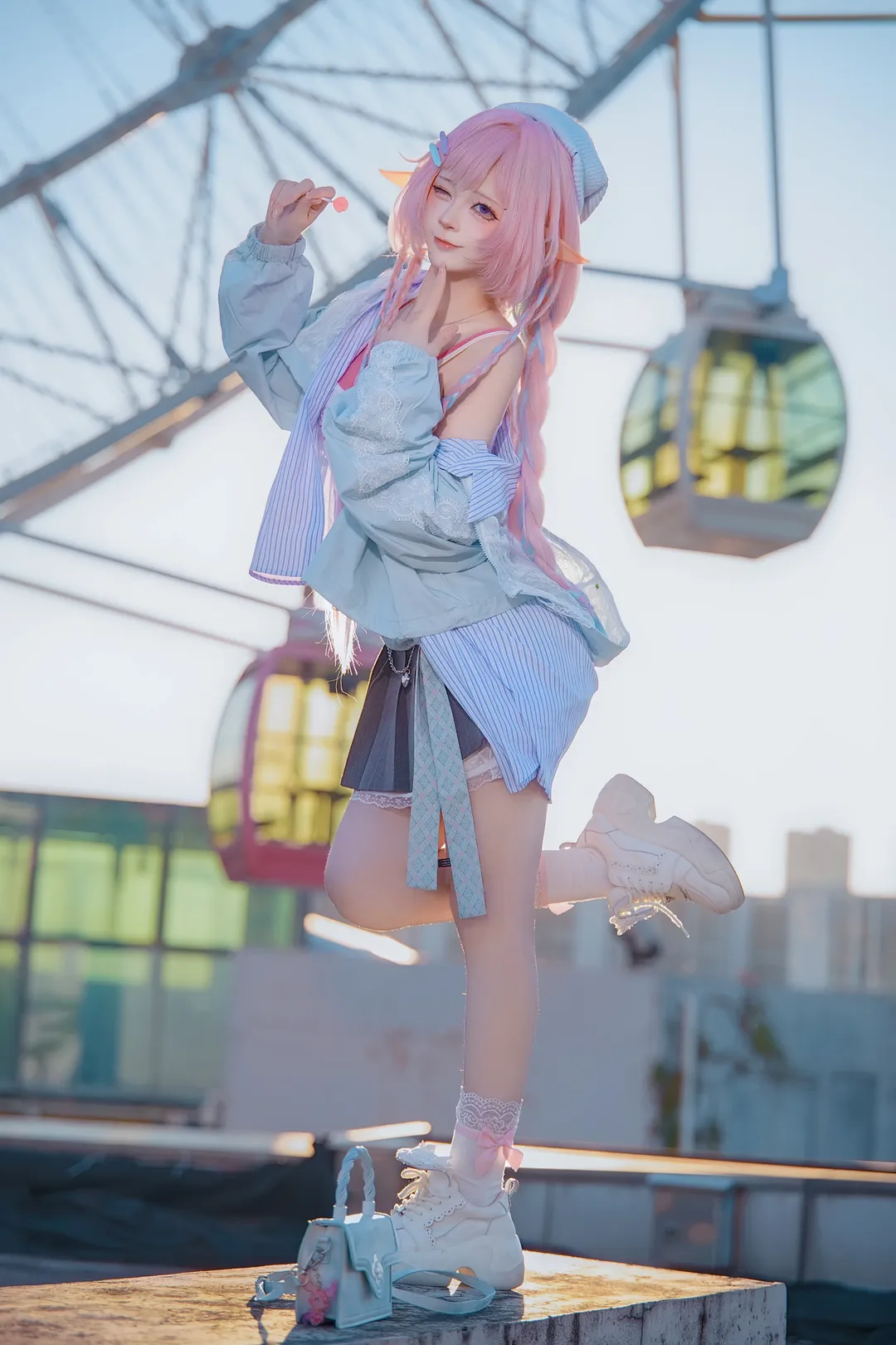 cosplay, 昔涟cos, 崩坏星穹铁道, 二次元日常穿搭, 城市天台摄影 - 第1张