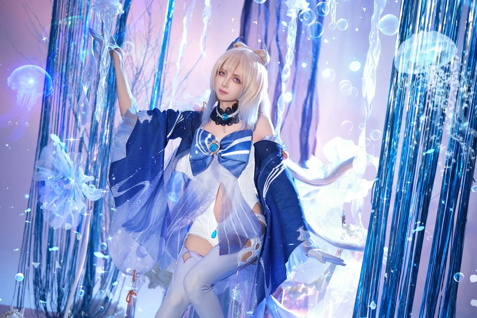原神, 珊瑚宫心海cos, cosplay分享, 女装大佬, 海洋风摄影