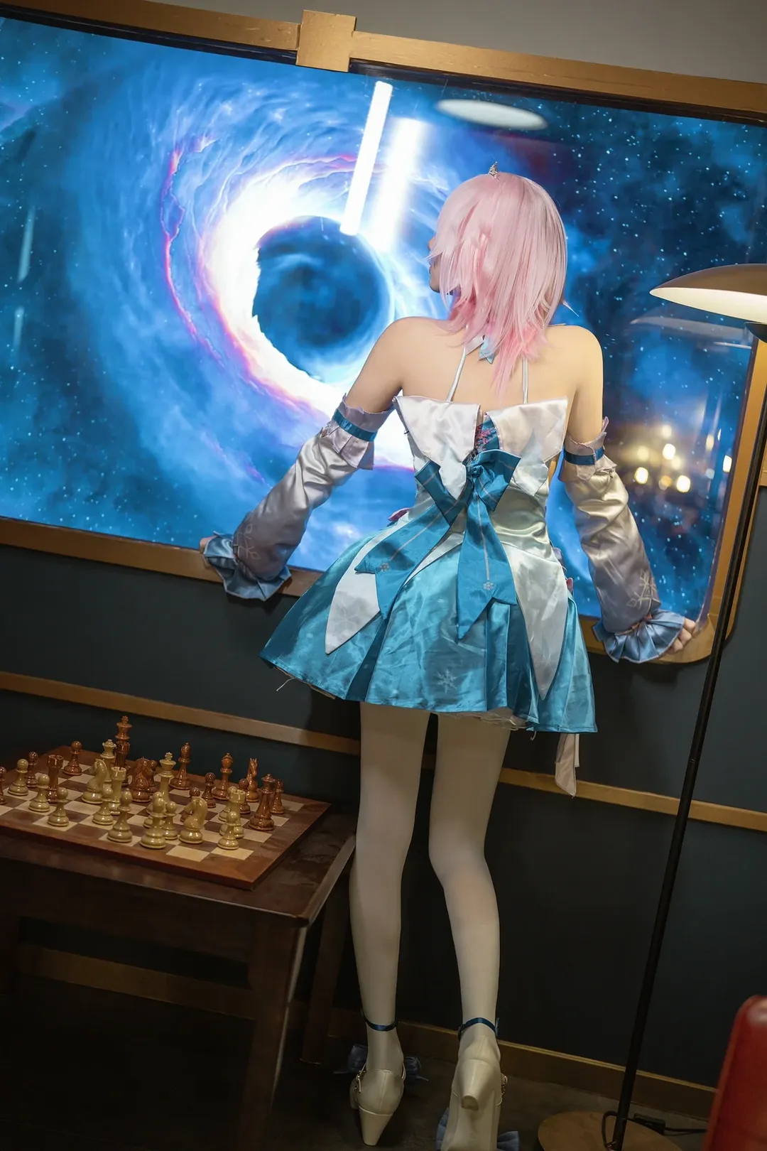 崩壊：スターレイル, 三月なのか コスプレ, 白ニーソコーデ, 女装男子, 礼服コスプレ - 5枚目