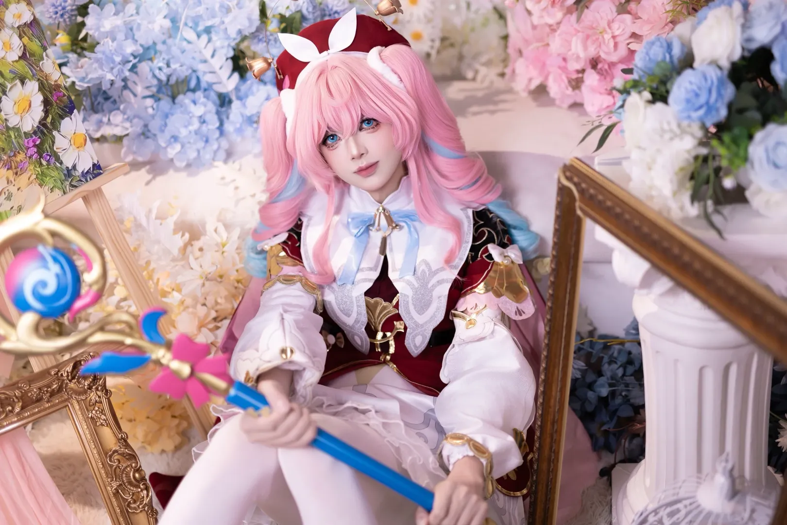 Honkai: Star Rail, Anime cosplay, Hyacinthia cosplay, White thigh-highs outfit, Dreamy photography - Image 2