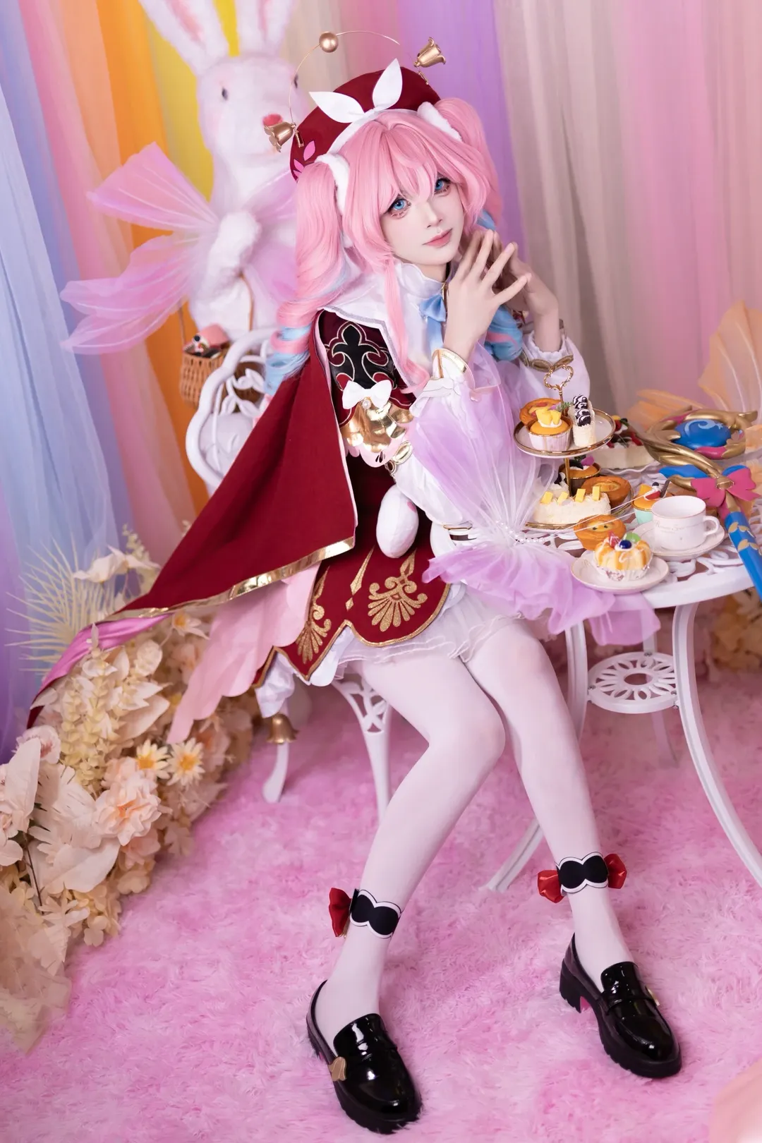 Honkai: Star Rail, Anime cosplay, Hyacinthia cosplay, White thigh-highs outfit, Dreamy photography - Image 3