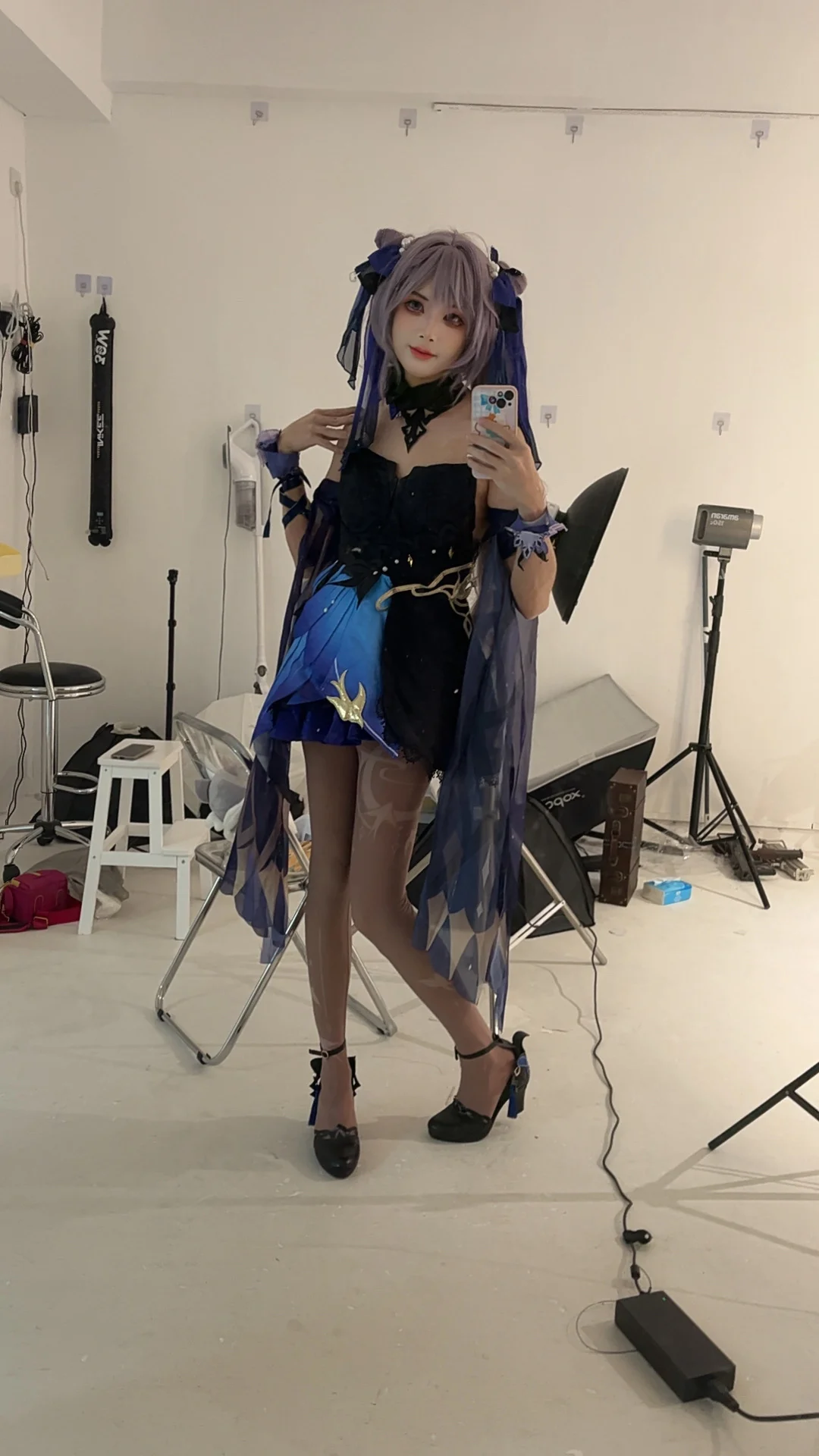 原神, 刻晴cos, 角色扮演摄影, cosplay自拍, 影棚写真