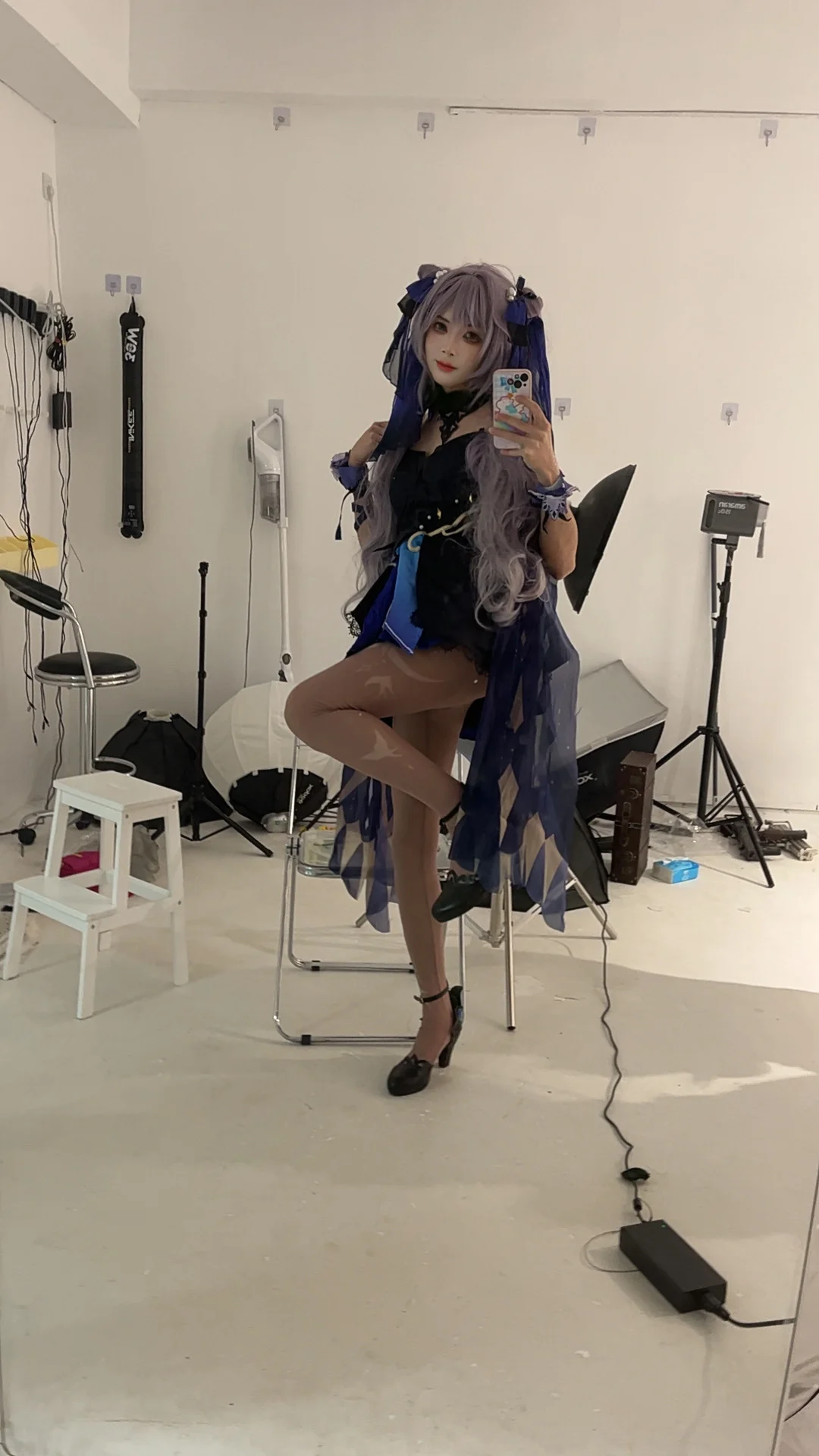 原神, 刻晴コスプレ, コスプレ撮影, コスプレ自撮り, スタジオ撮影 - 2枚目