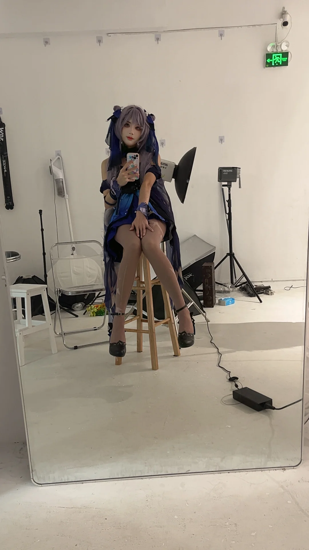 原神, 刻晴コスプレ, コスプレ撮影, コスプレ自撮り, スタジオ撮影 - 5枚目