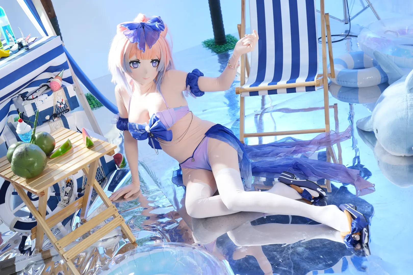 原神, 珊瑚宫心海cos, 夏日泳装, 摄影棚拍, kigurumi - 第11张