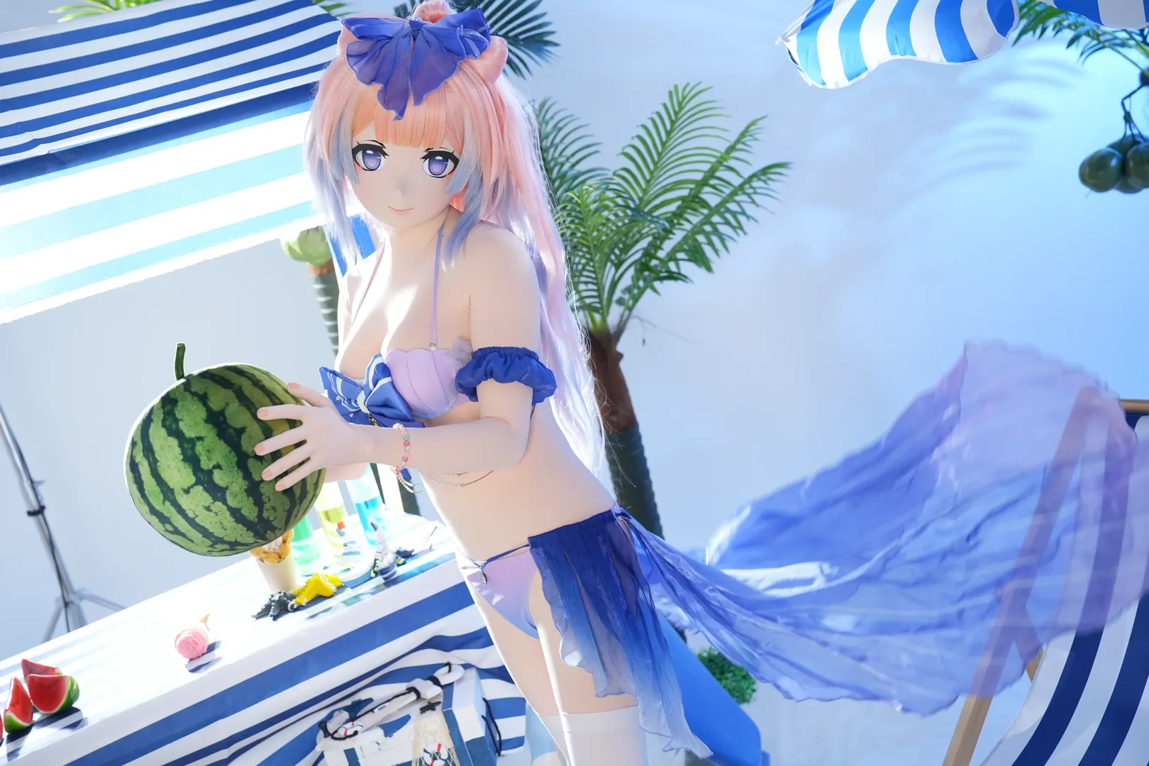 原神, 珊瑚宫心海cos, 夏日泳装, 摄影棚拍, kigurumi - 第15张
