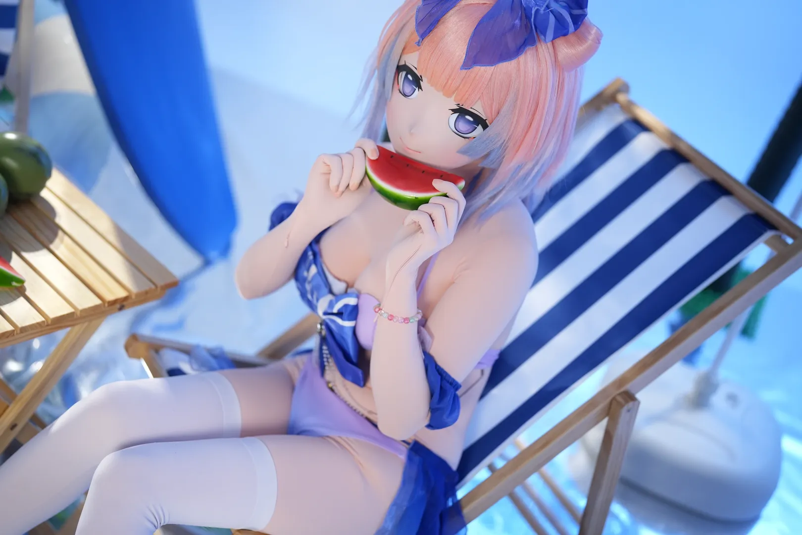 原神, 珊瑚宫心海cos, 夏日泳装, 摄影棚拍, kigurumi - 第3张
