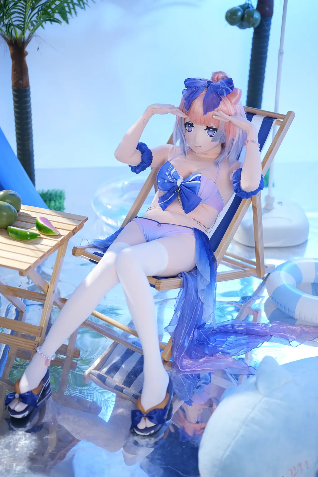 原神, 珊瑚宫心海cos, 夏日泳装, 摄影棚拍, kigurumi - 第5张