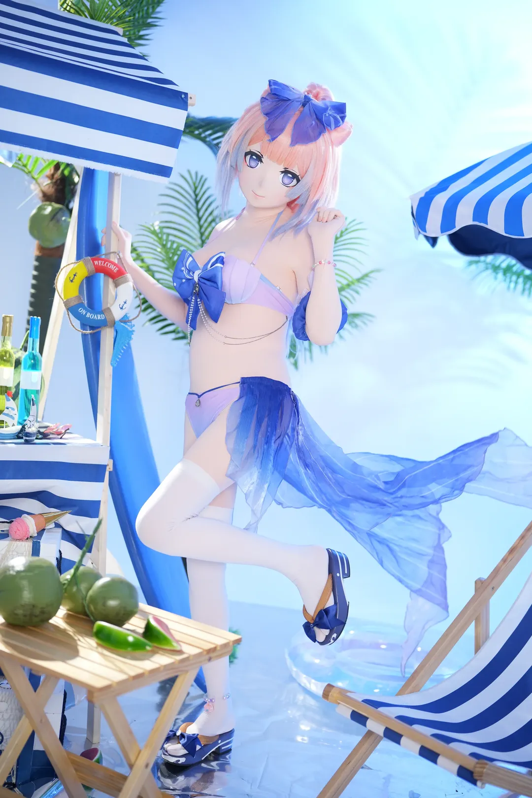 原神, 珊瑚宫心海cos, 夏日泳装, 摄影棚拍, kigurumi - 第6张