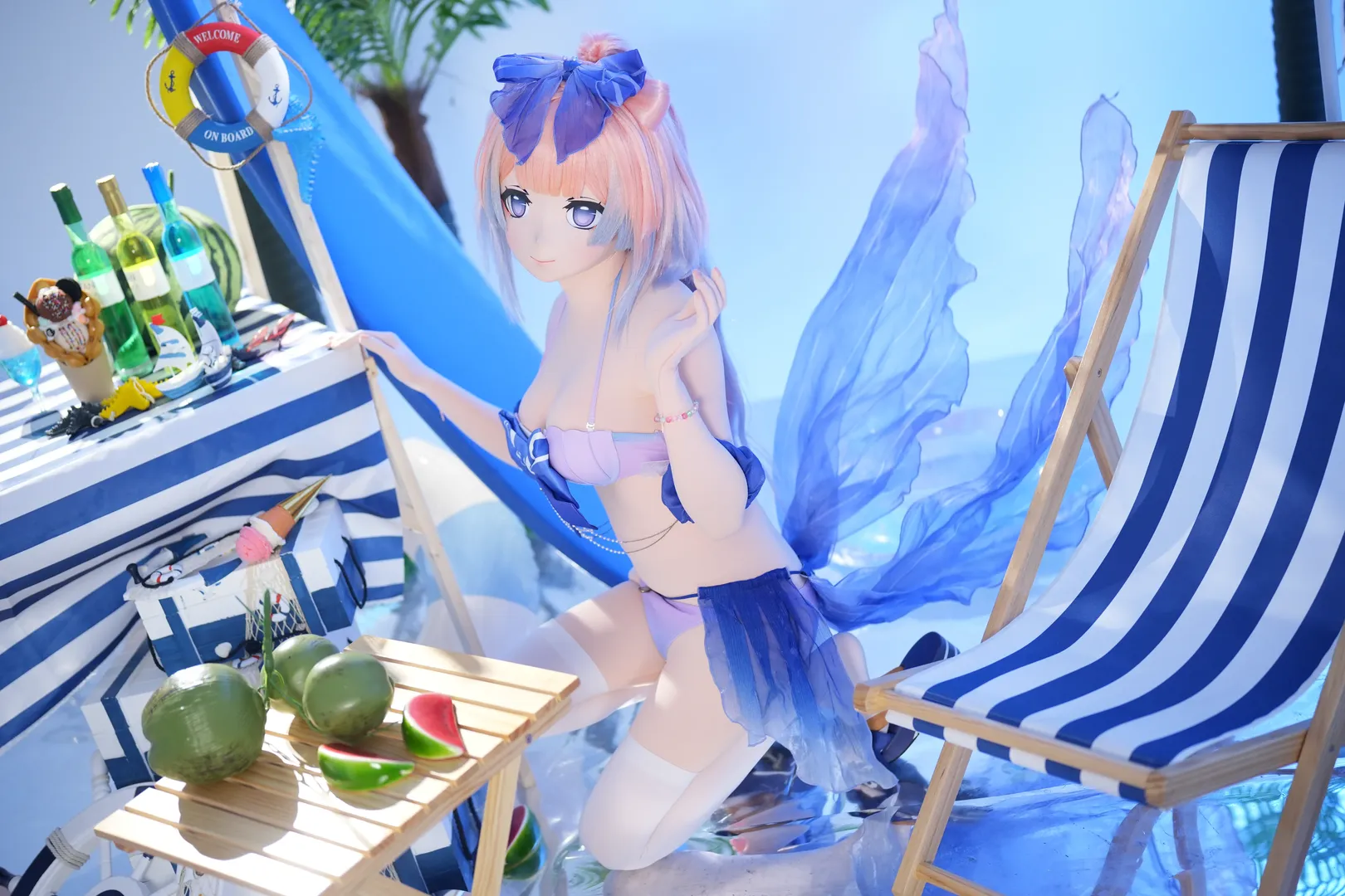 原神, 珊瑚宫心海cos, 夏日泳装, 摄影棚拍, kigurumi - 第7张